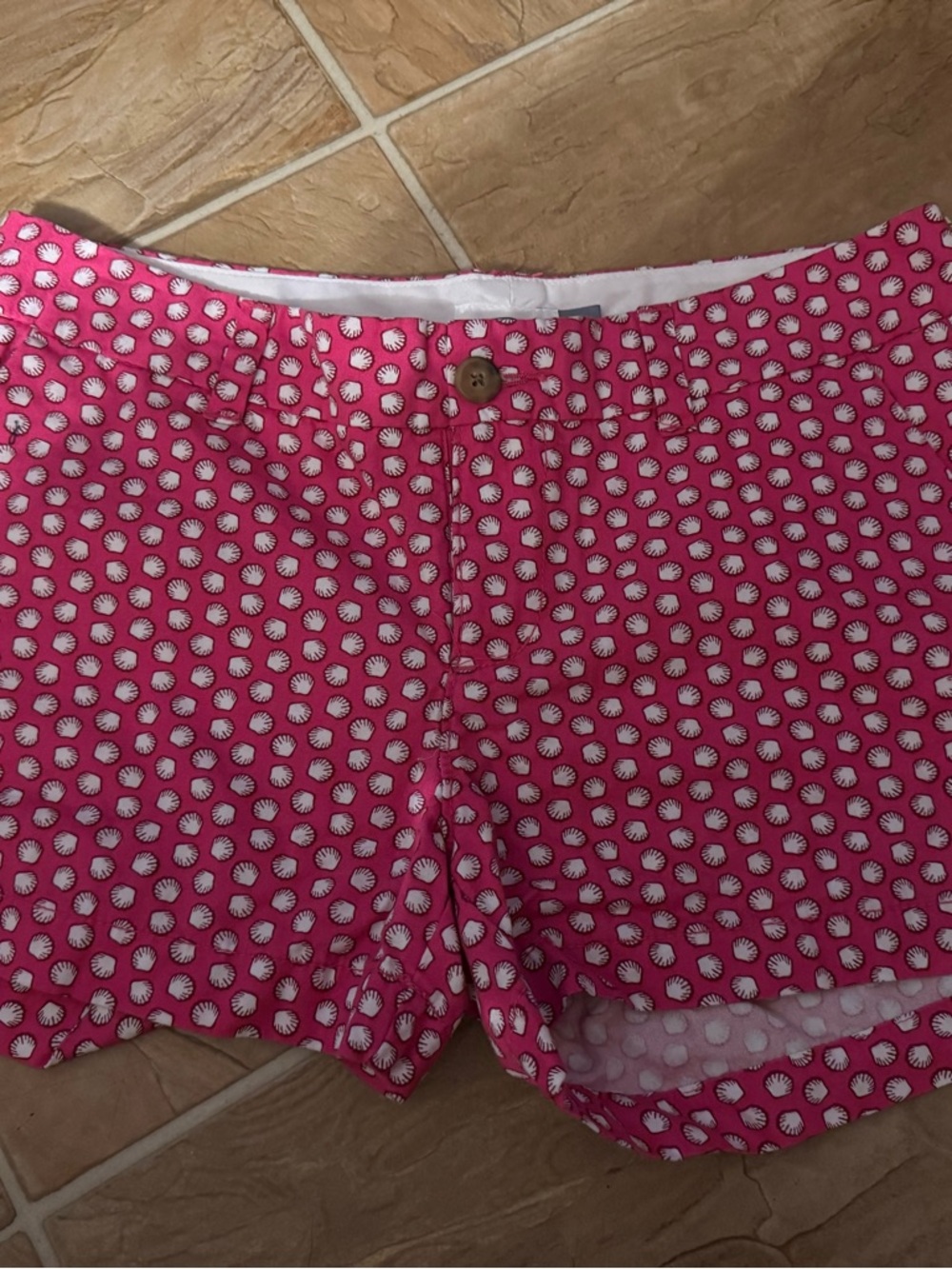 Old Navy Pink Shell-Print Jean Shorts